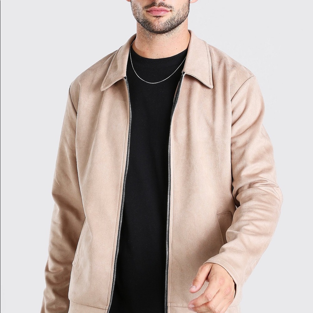 FAX SUEDE UNLINED HARRINGTON JACKET